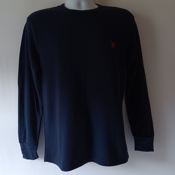 U.S.POLO ASSN.men's navy blue long-sleeve thermal shirt size M - Picture 1 of 7